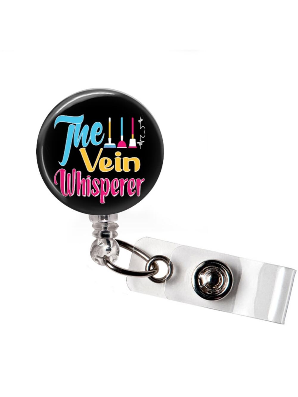 The Vein Whisperer Badge Reel Phlebotomist Gift Retractable ID Holder